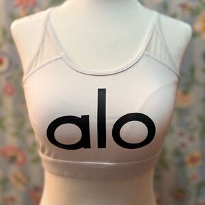 ALO White Yoga Starlet Sports Bra S